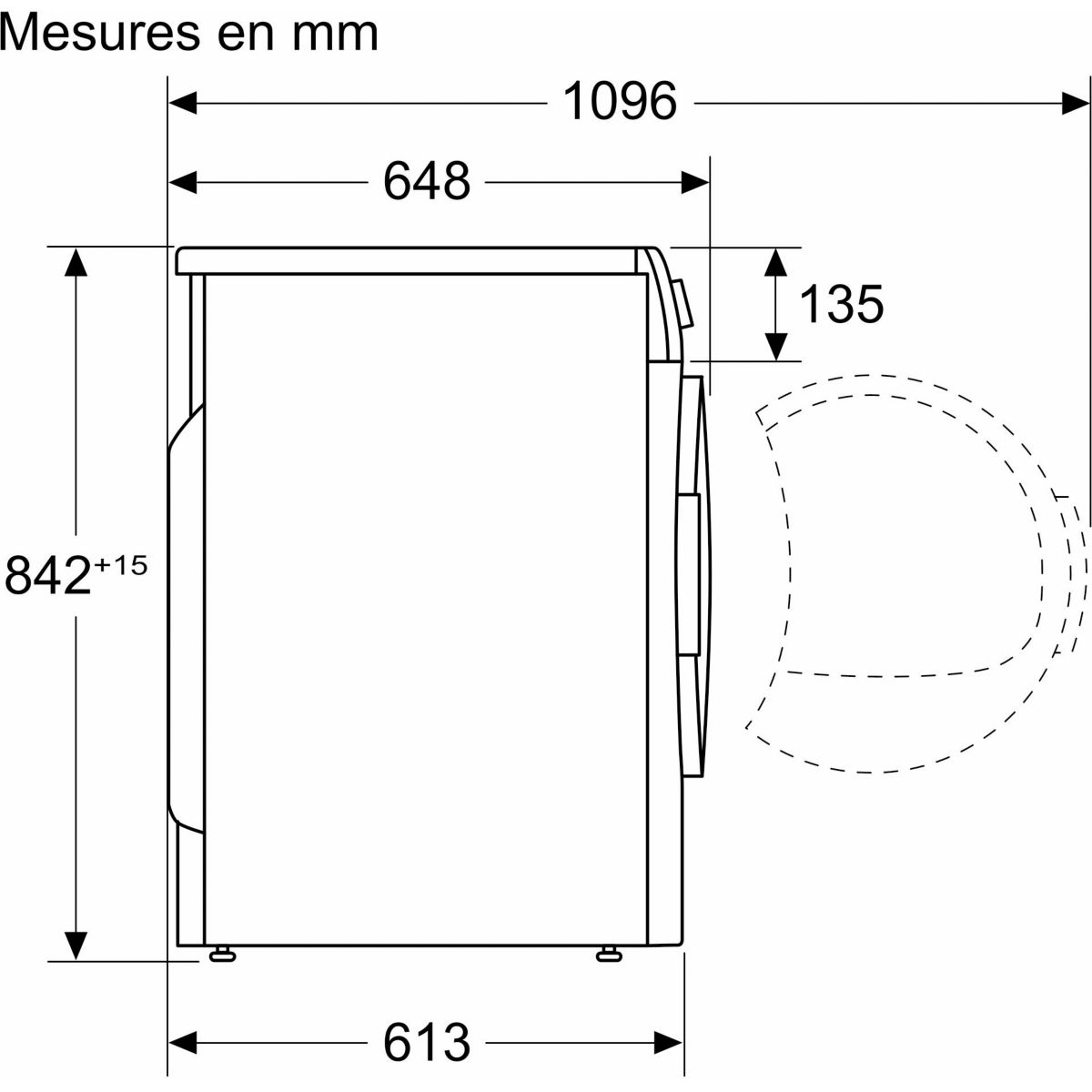 Sèche linge pompe à chaleur WQG133DBFR couleur unique, BOSCH