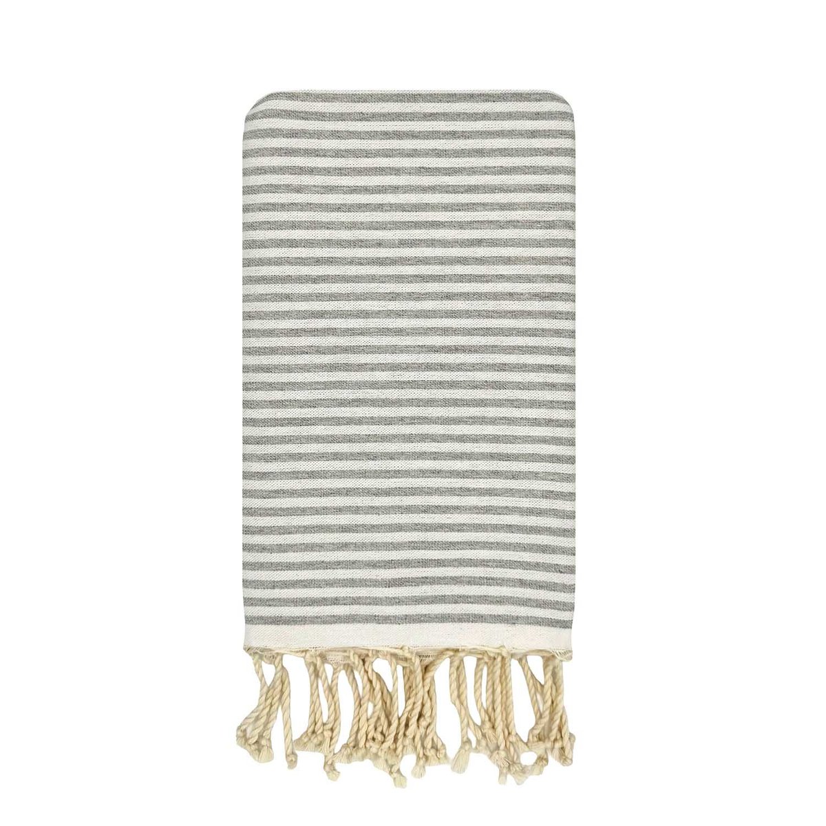 Fouta de plage en coton recyclé anti-sable 1mx2m Ikaria REVA COLLECTION gris, SEVIRA KIDS