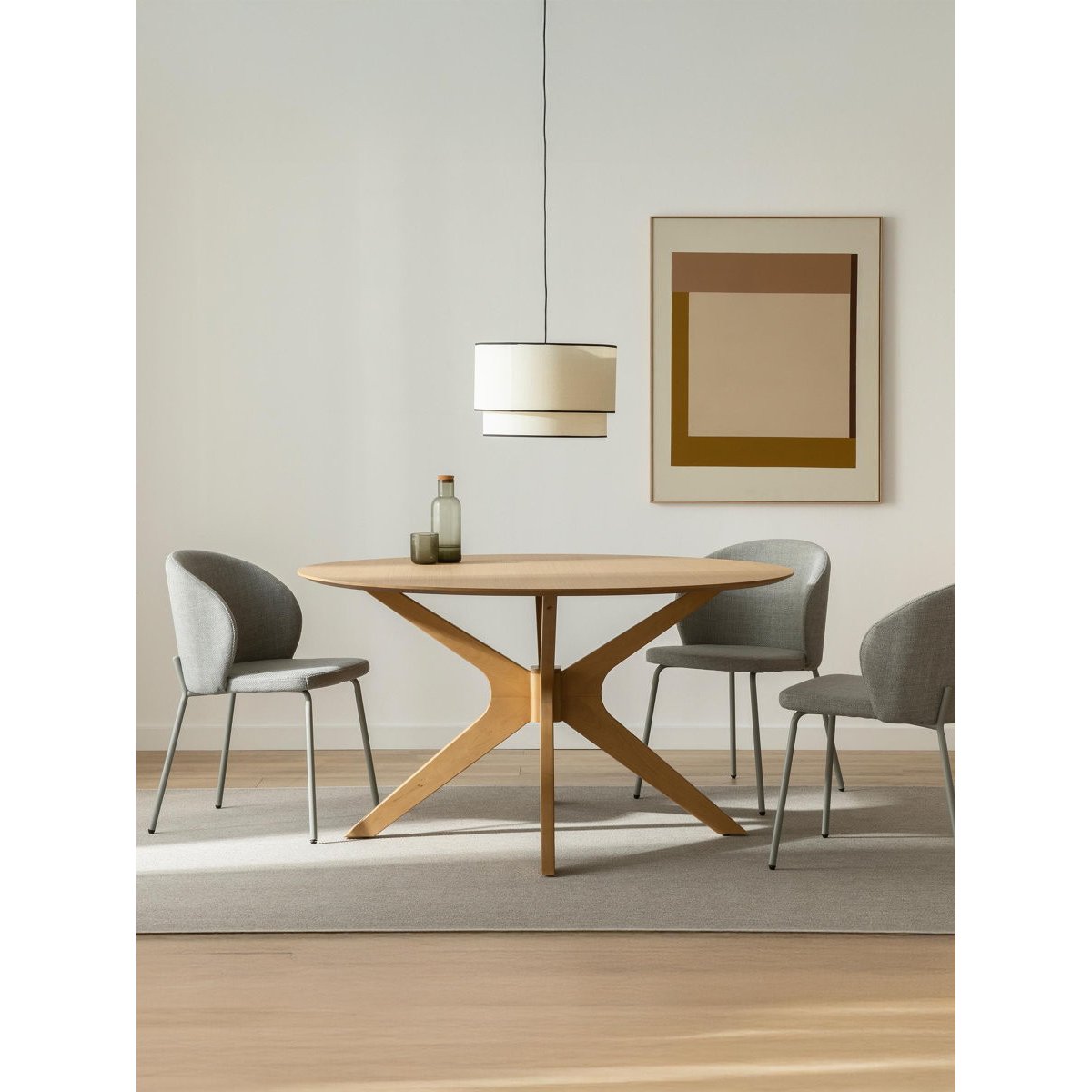 Table à manger Bois - MOORE beige clair, KENAY