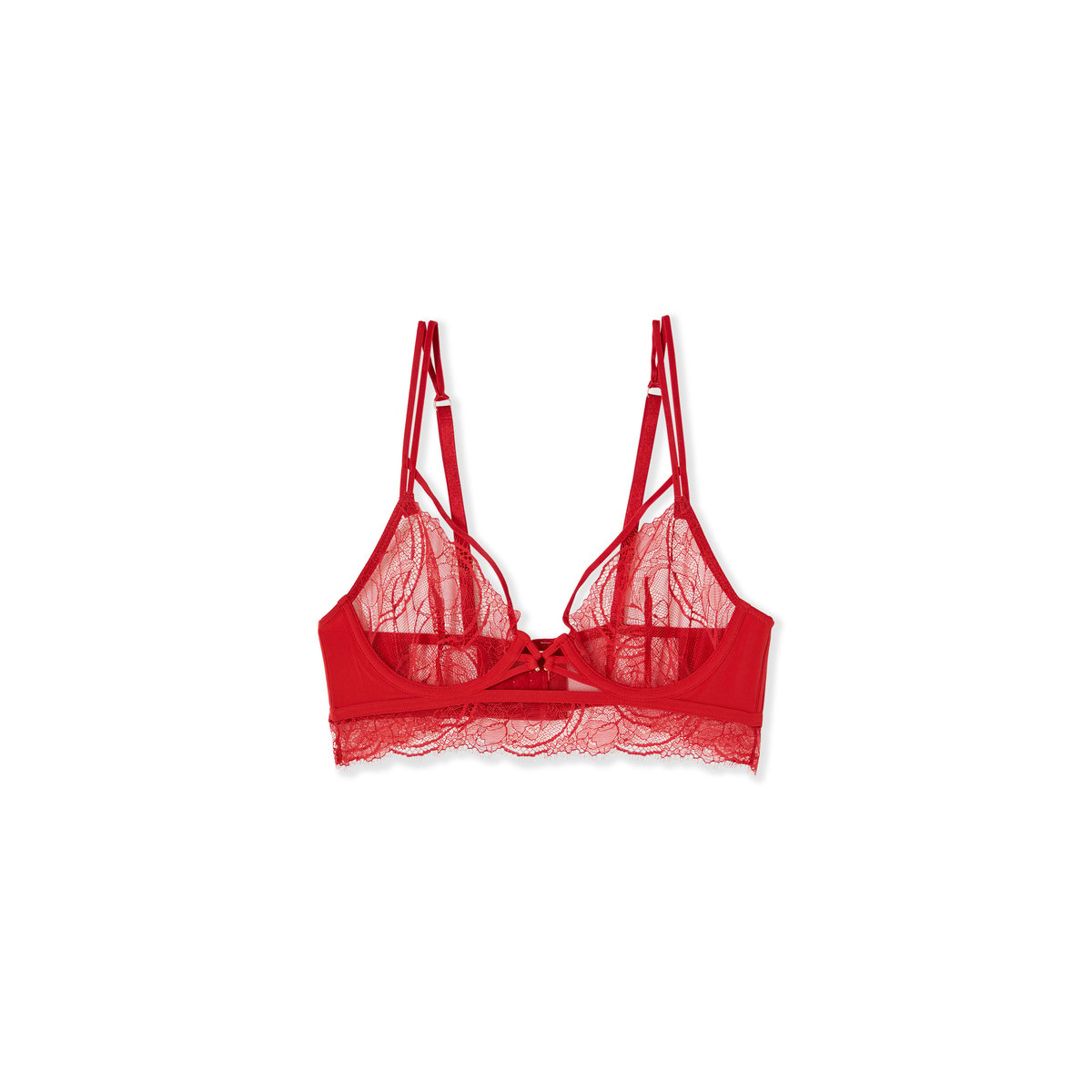 Soutien-gorge bustier en dentelle VERTIGE rouge, ETAM