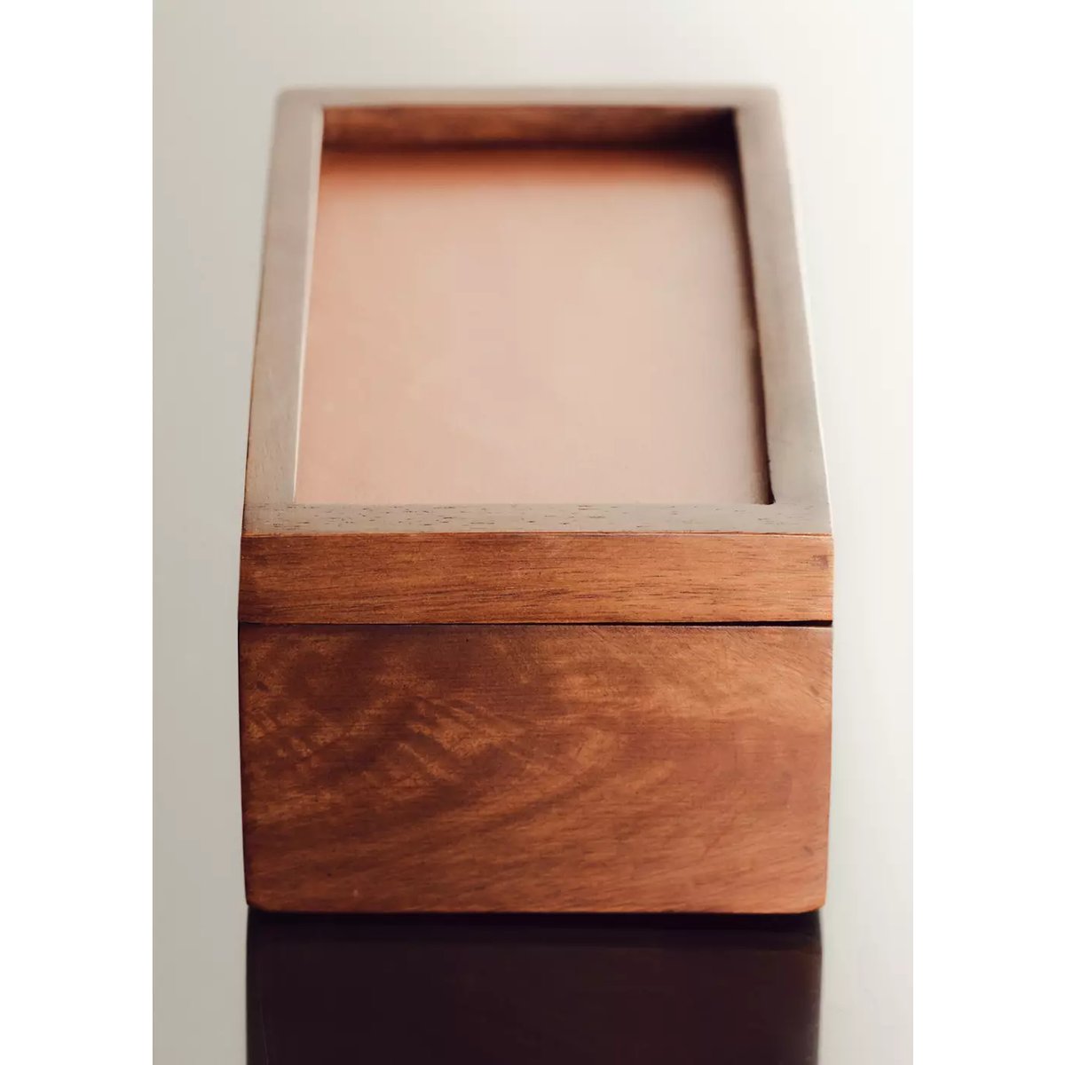 Petite boîte carrée en bois marron, MANGO HOME