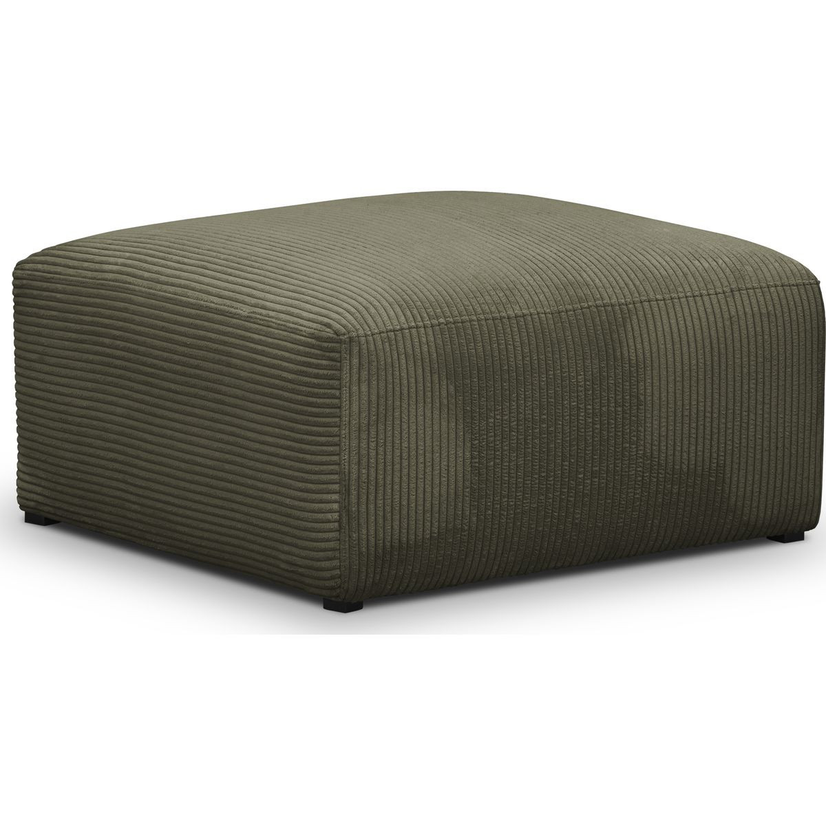 Pouf modulable en velours côtelé - MODULO vert kaki, HOMIFAB