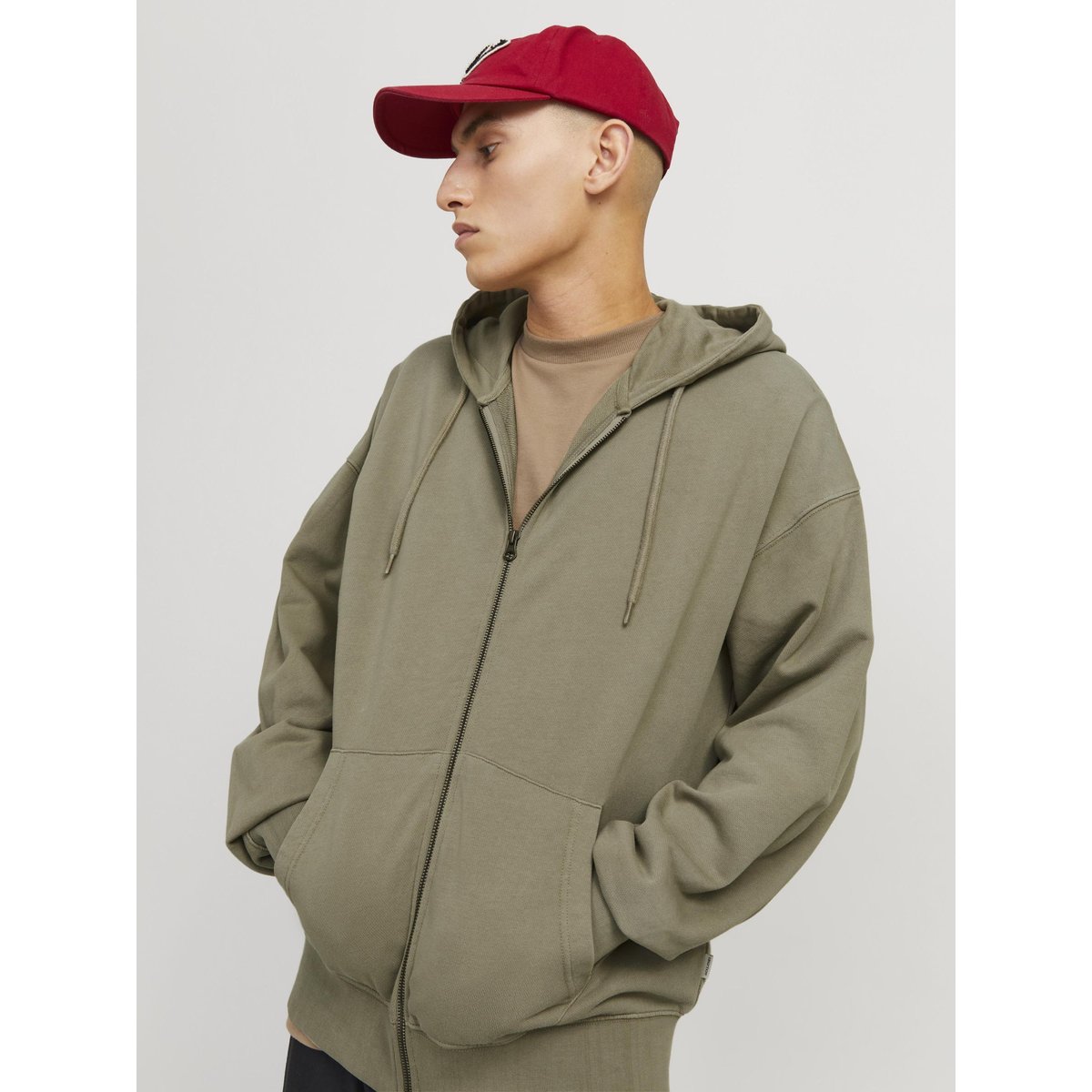 Sweat À Capuche Zippé silver sage, JACK & JONES