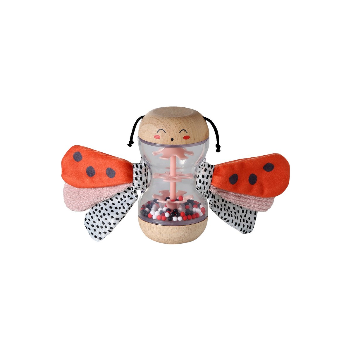 Hochet bois coccinelle rouge, VERTBAUDET