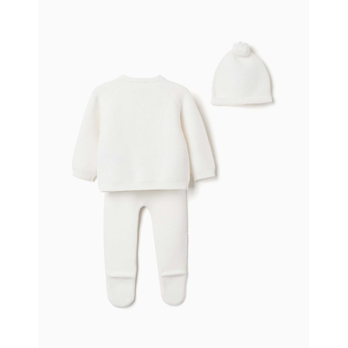 Ensemble 3 pièces en maille de coton blanc, ZIPPY