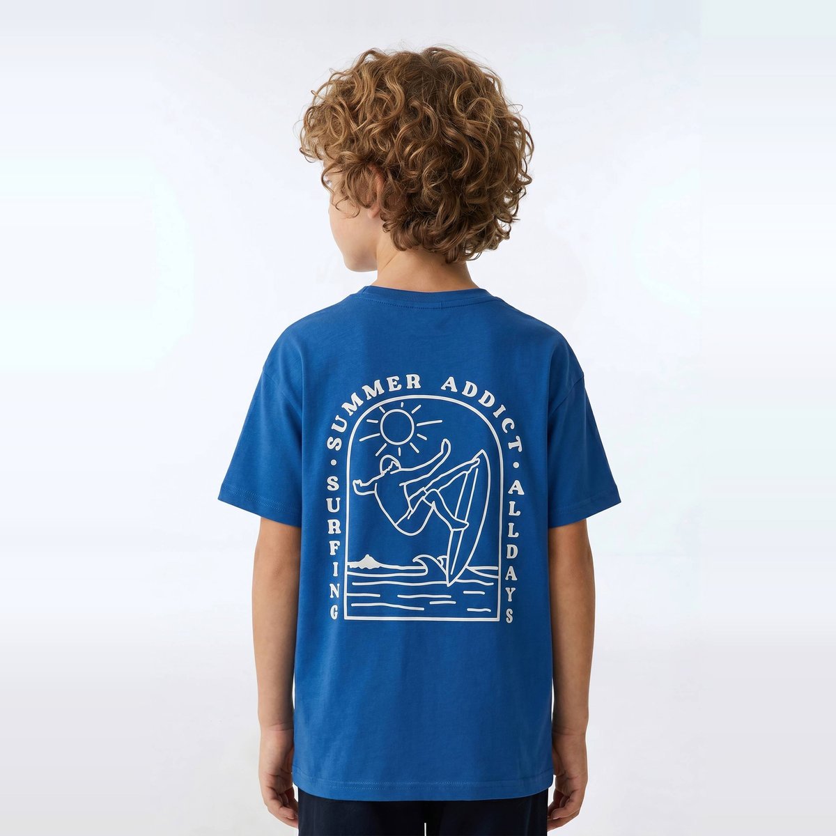 T-shirt manches courtes imprimé en coton BIO GOTS nautique, MONOPRIX