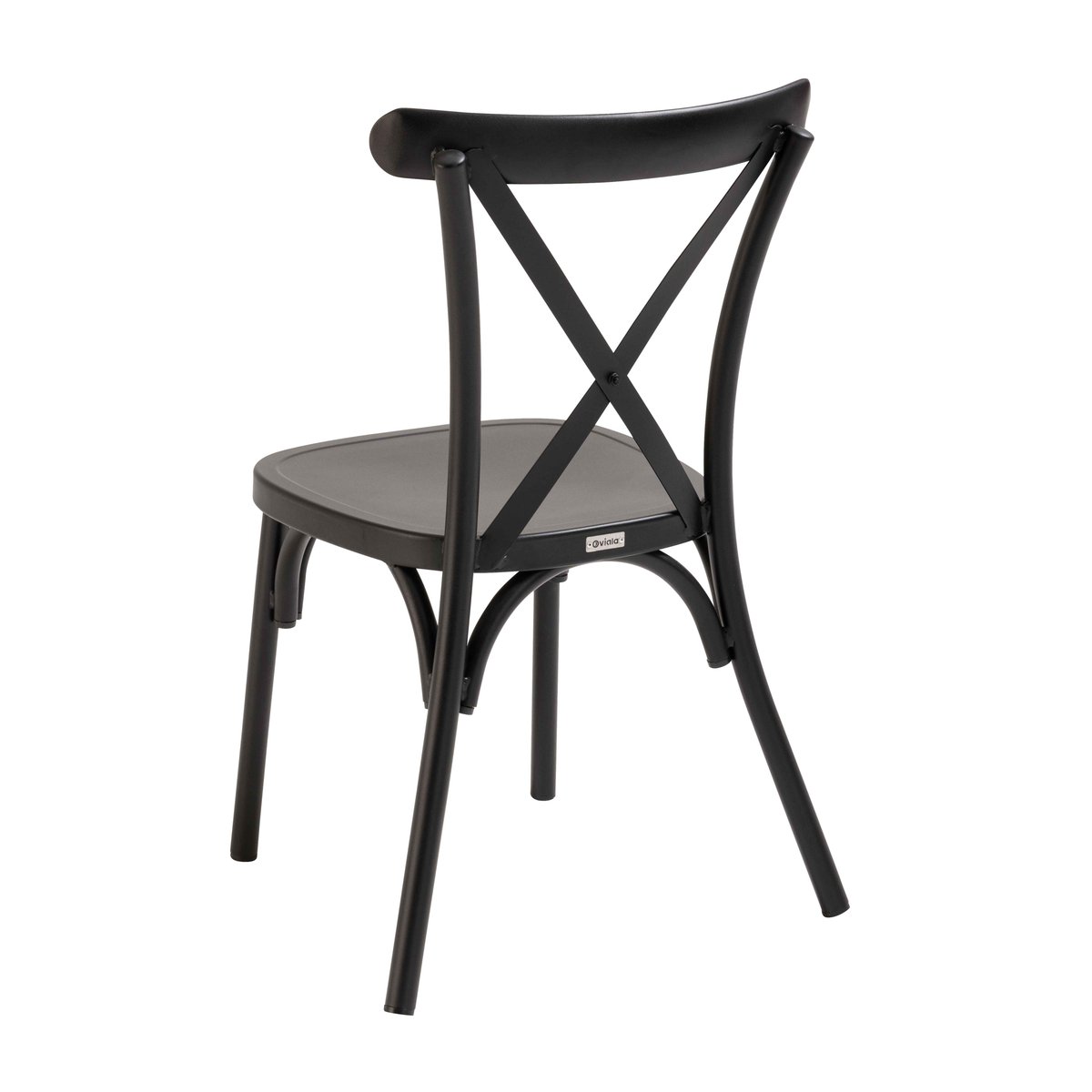 Chaise de terrasse en aluminium effet bois, SINTRA noir, OVIALA