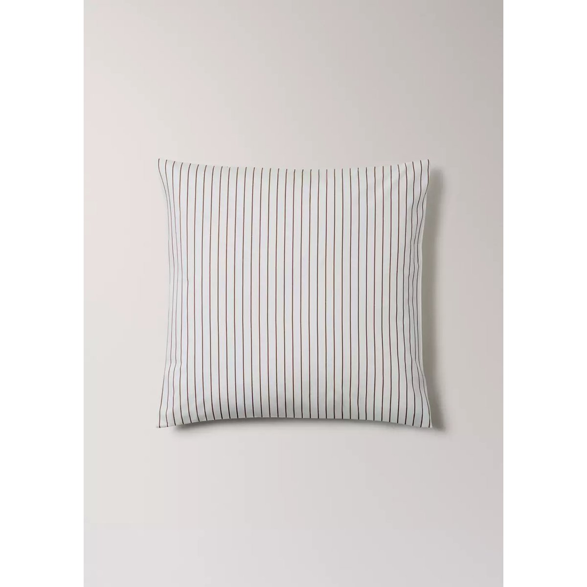 Taie d'oreiller 100 % percale de coton à rayures 60 x 60 cm café, MANGO HOME