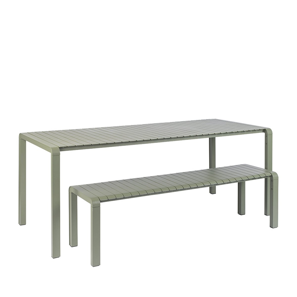 Table de jardin en métal 214x97cm- VONDEL vert de gris, ZUIVER