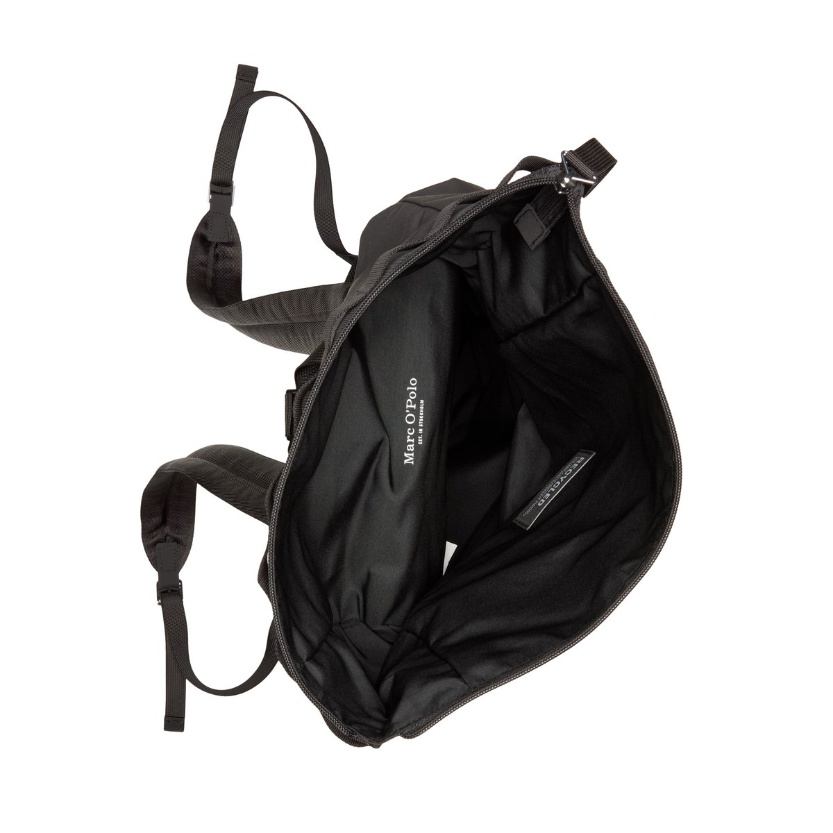 Sac à dos modèle Larry en nylon recyclé hydrofuge gris, MARC O'POLO
