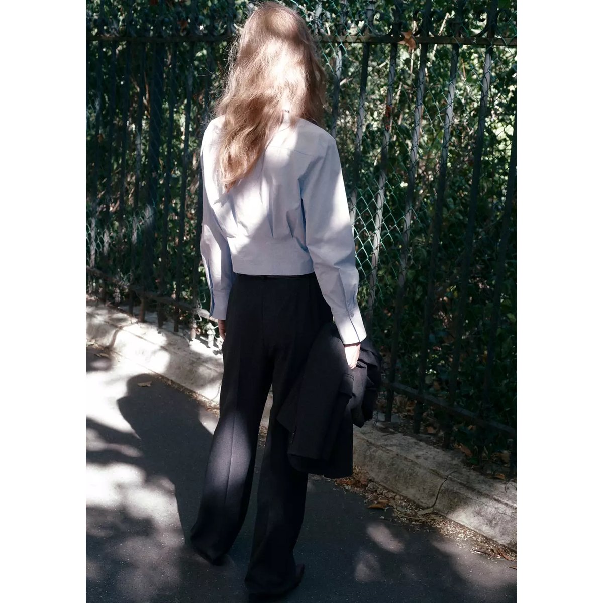 Pantalon de tailleur droit gris, MANGO