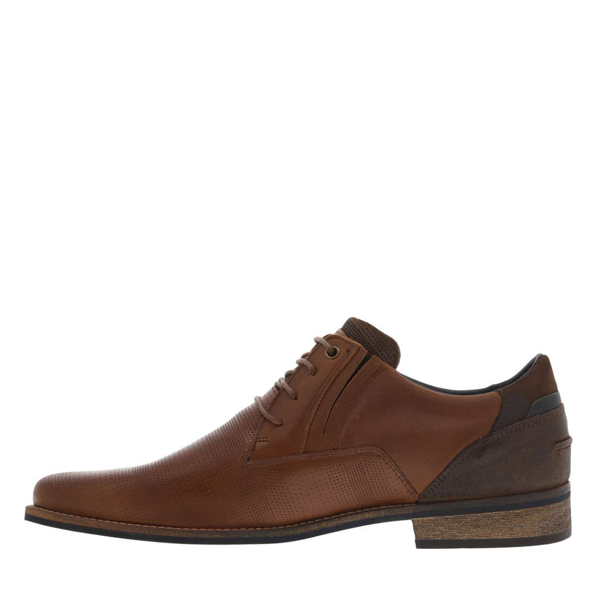 Derbies cuir talon plat marron, BULLBOXER