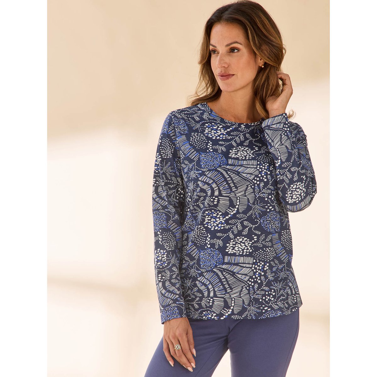Lot de 2 tee-shirts femme imprimés bleu, DAXON
