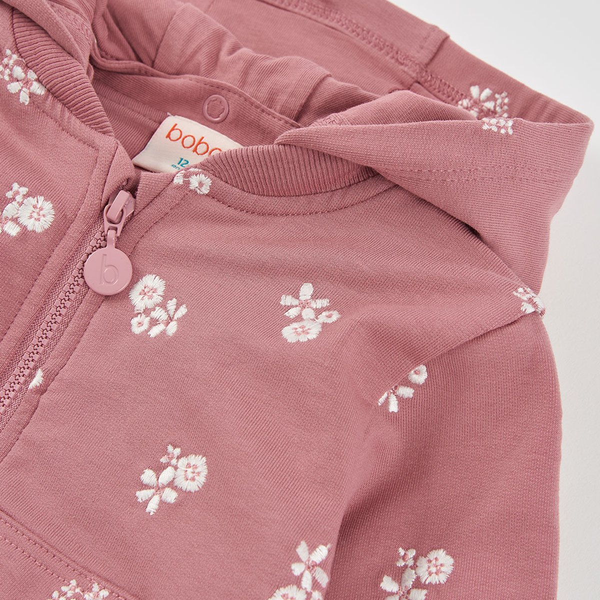 Sweat fille en molleton imprimée fleurs rose, BOBOLI