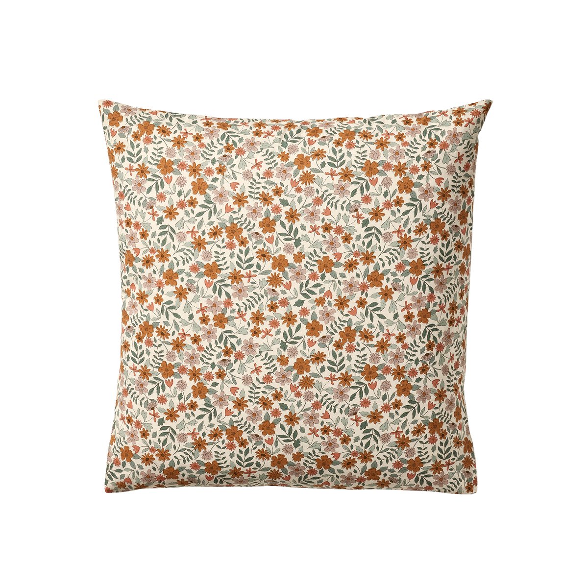Parure housse de couette et taie d'oreiller réversible RETRO FLOWERS, avec coton recyclé multicolore, VERTBAUDET
