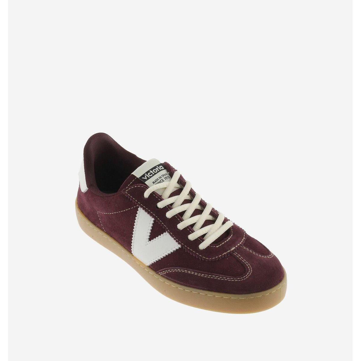 Baskets en cuir bordeaux, VICTORIA