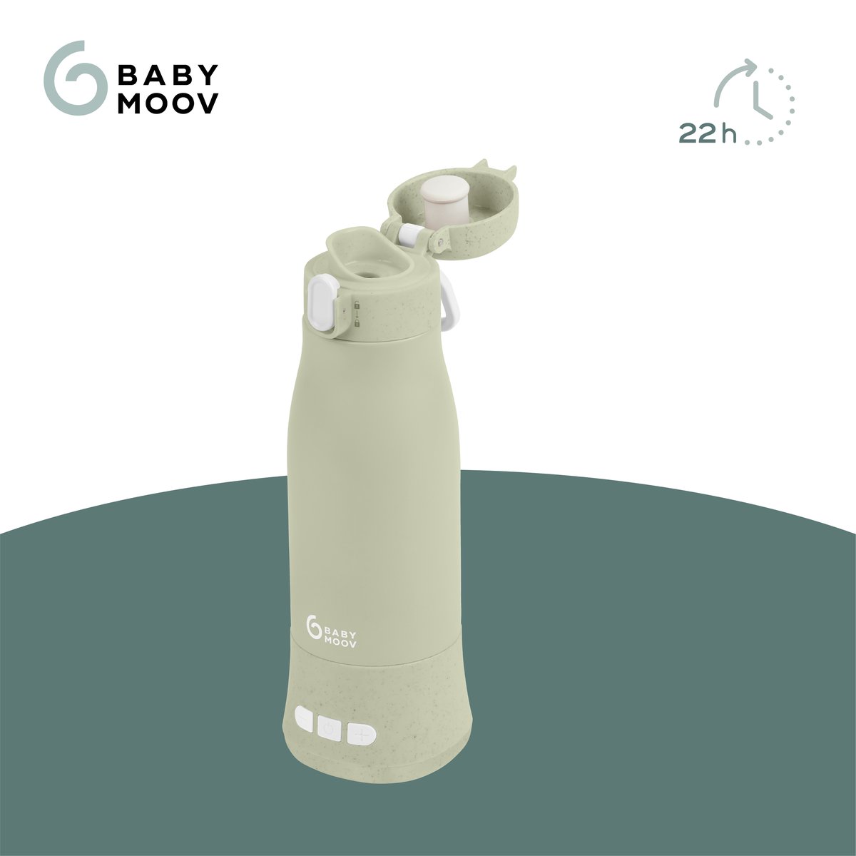 Chauffe-biberon nomade Moov & Feed vert, BABYMOOV