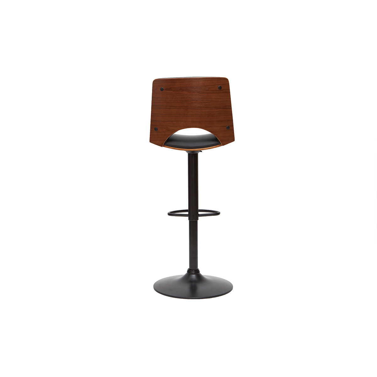 Tabouret de bar design réglable PANACH noyer / noir, MILIBOO