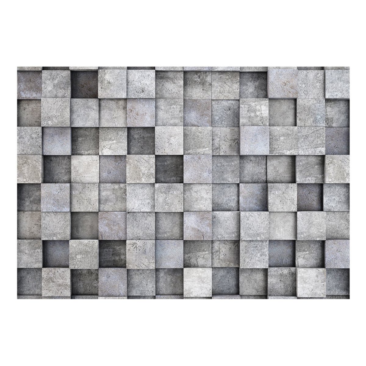 Papier peint intissé panoramique Concrete Cube gris / argent, EDEN