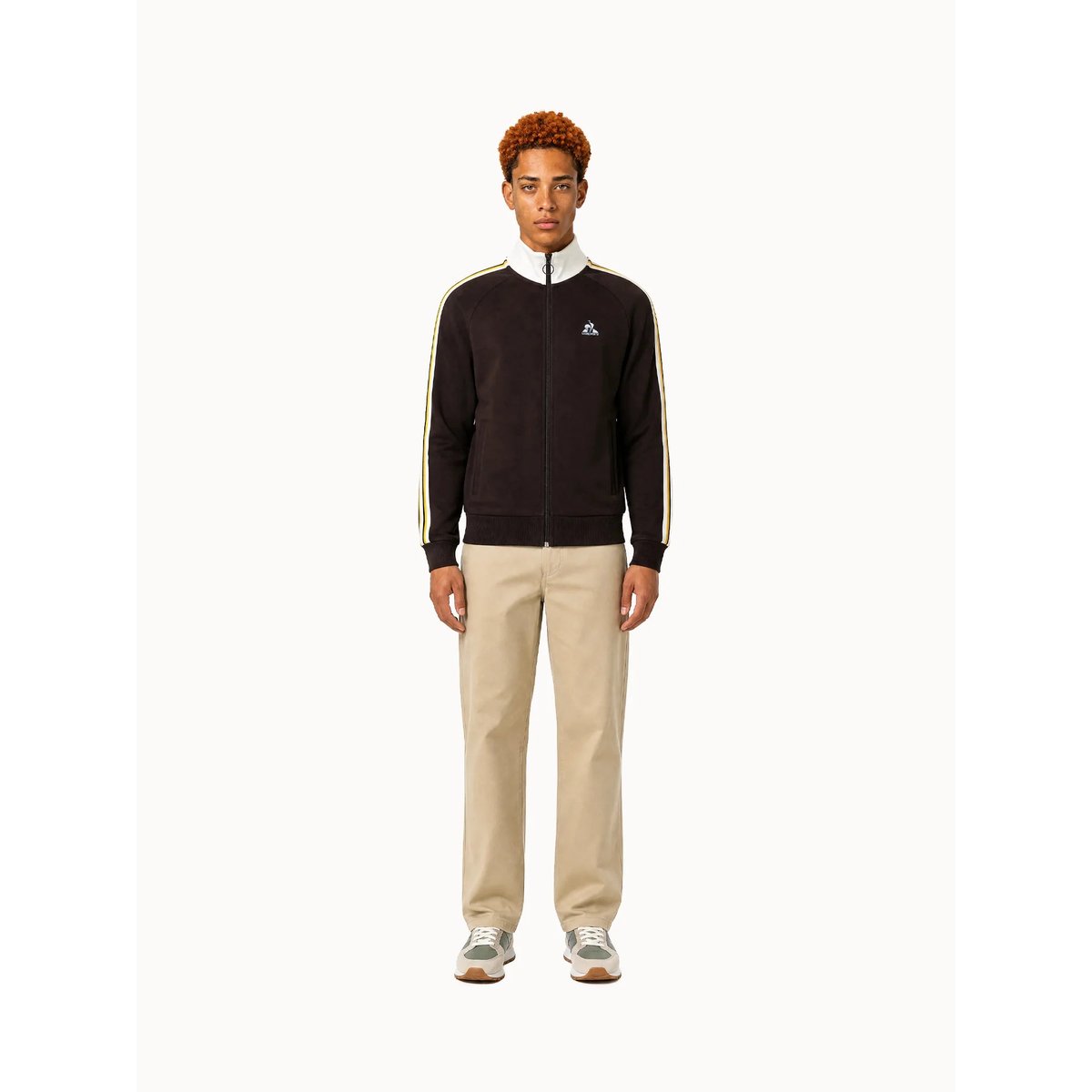 Sweat zippé Héritage marron, LE COQ SPORTIF