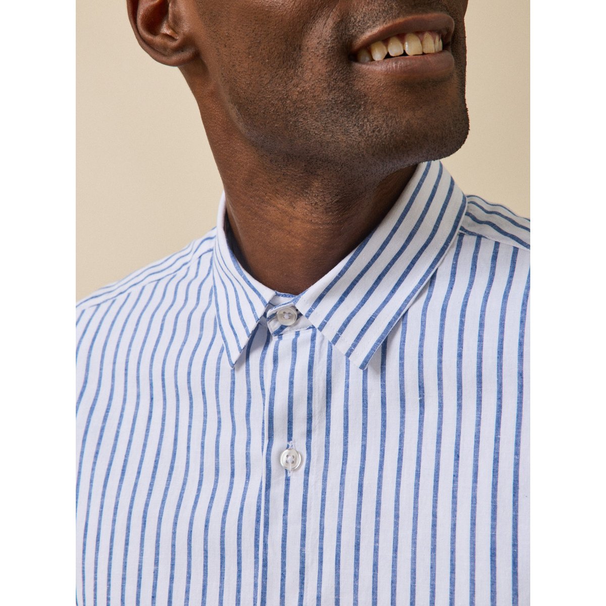 Chemise rayée coupe contemporaine bleu, CYRILLUS