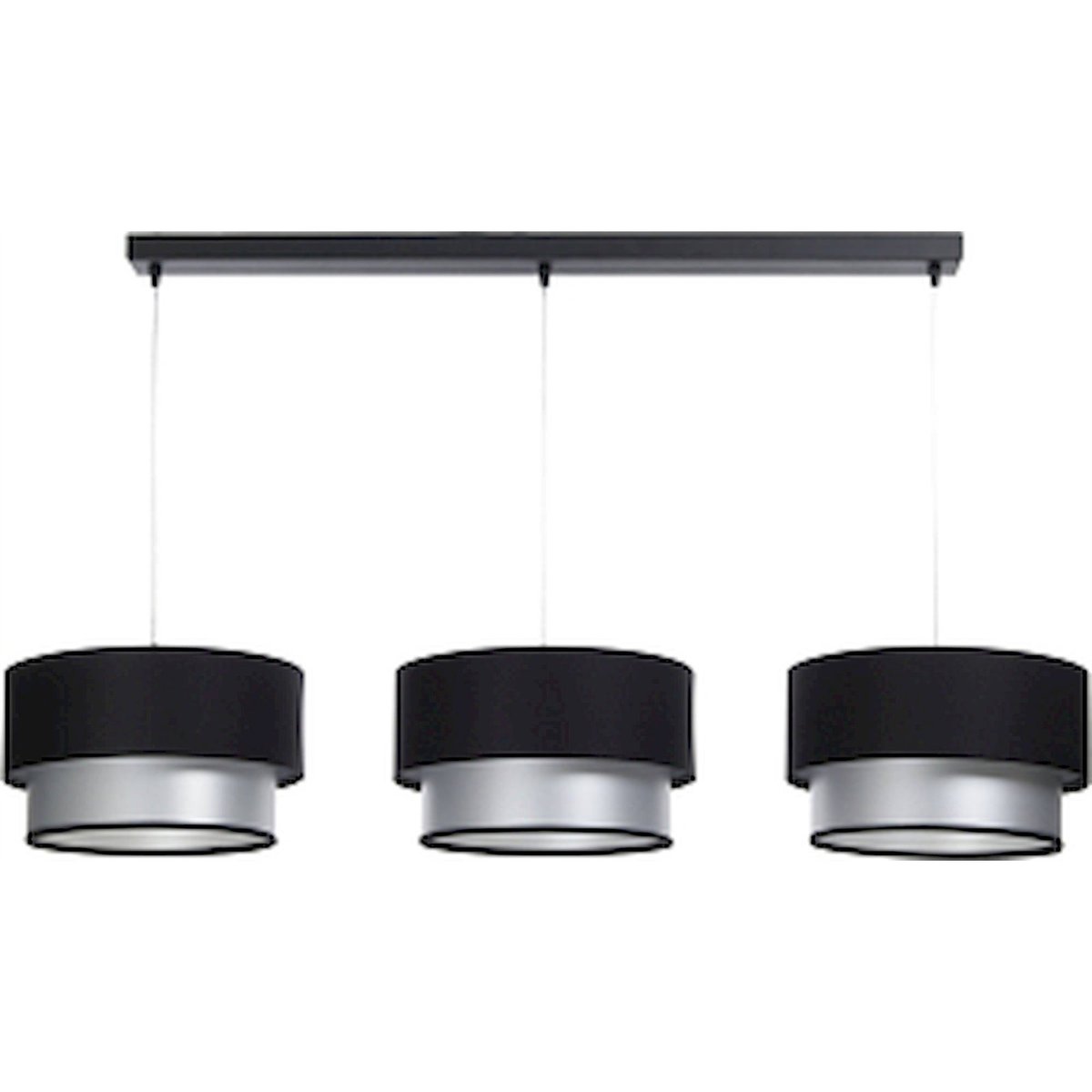 Suspension satin style chic, DUO ELLEGANT noir satin avec intérieur argenté, BPS KONCEPT