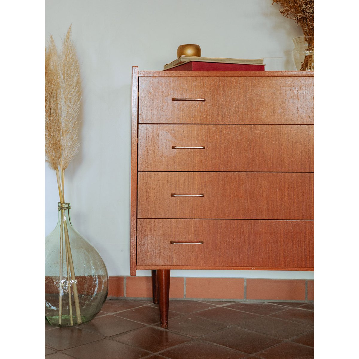 Commode scandinave ambrée Olga N°691 - Bon état marron, DEBONGOUT