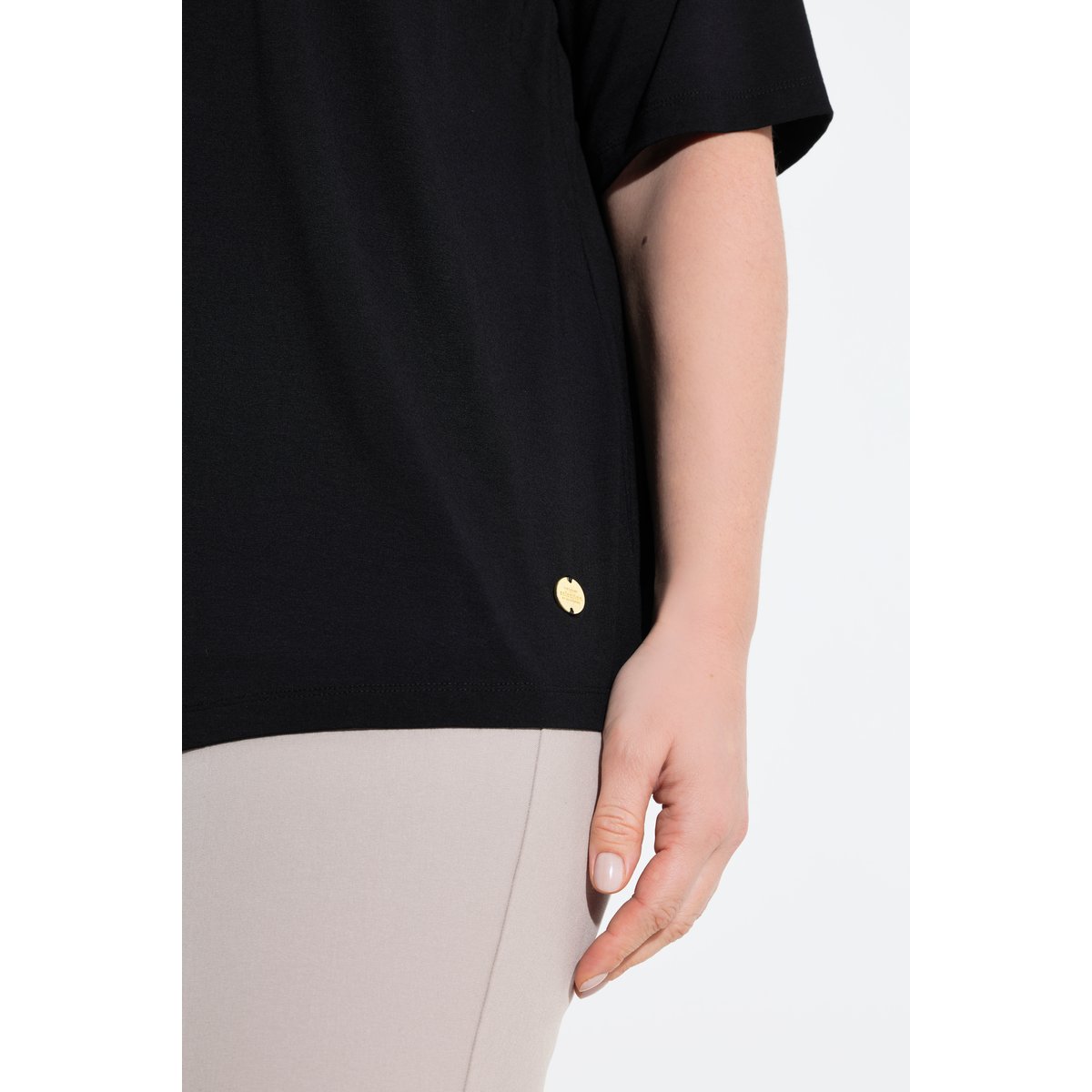 T-shirt 2-en-1, col rond et manches courtes noir, ULLA POPKEN