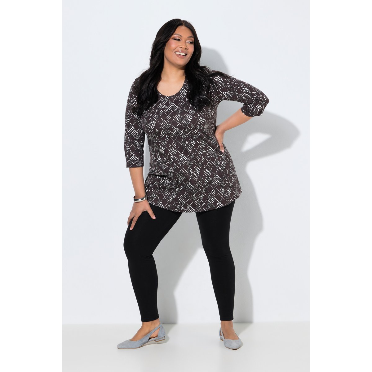 T-shirt long acajou, ULLA POPKEN