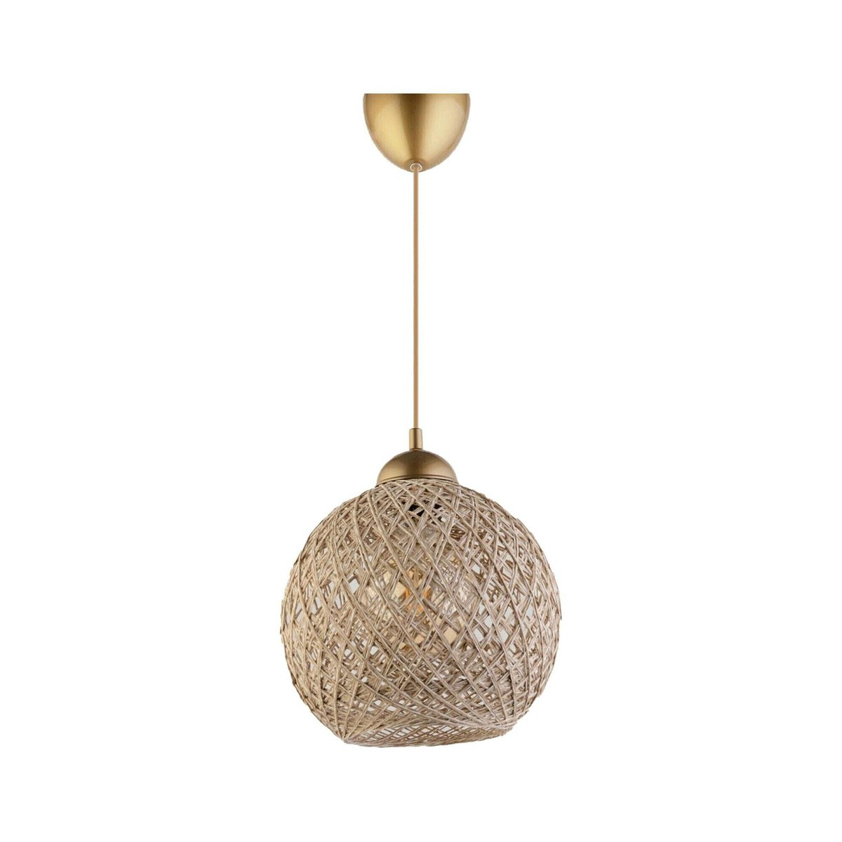 Suspension boule en jute - style bohème cuivre, PIER IMPORT