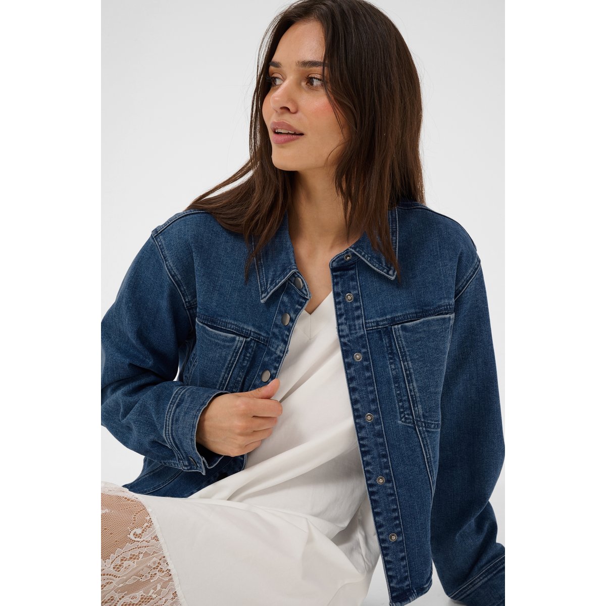 Chemise à manches longues bleu medium blue denim, KAFFE