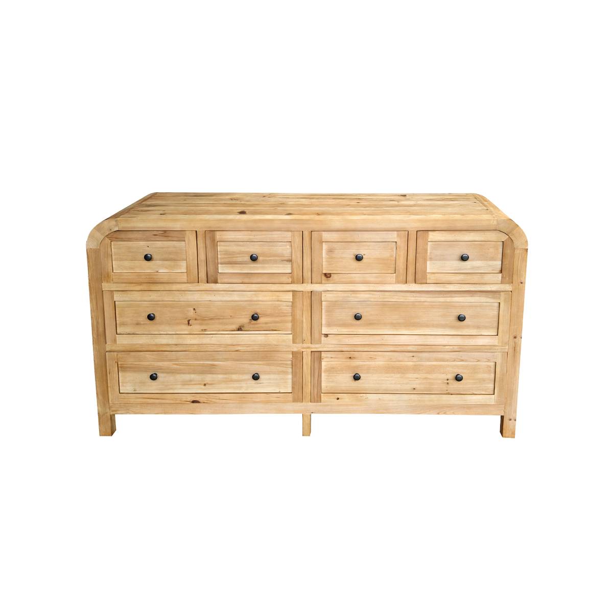 Commode 8 tiroirs en bois recyclé SIGRID bois clair, MADE IN MEUBLES