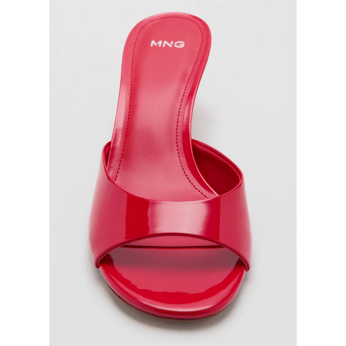 Sandales lanière talon kitten heel rouge, MANGO