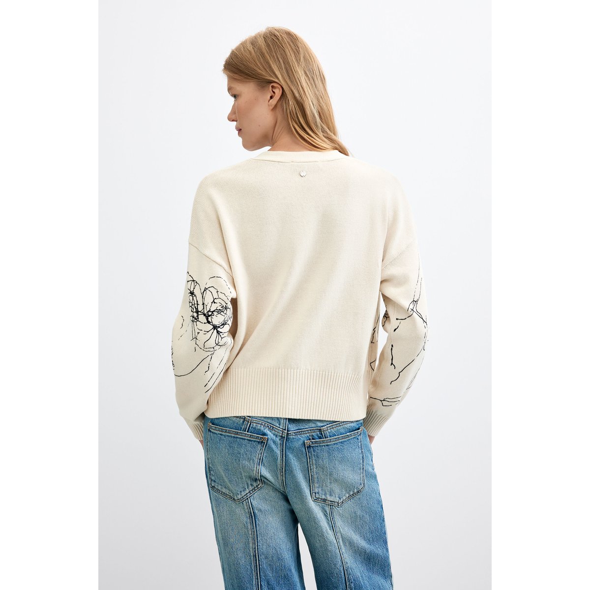 Cardigan à imprimé floral blanc, DESIGUAL