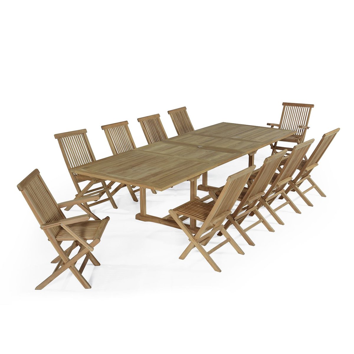 Salon de jardin en teck massif Bueno-Aires, 10 places naturel, TECK ATTITUDE