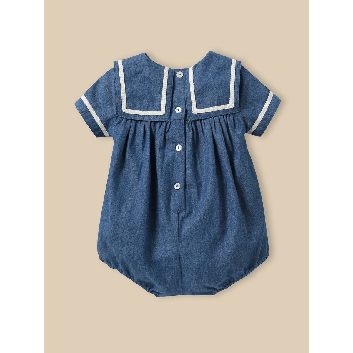 Barboteuse marin denim bleu, CYRILLUS