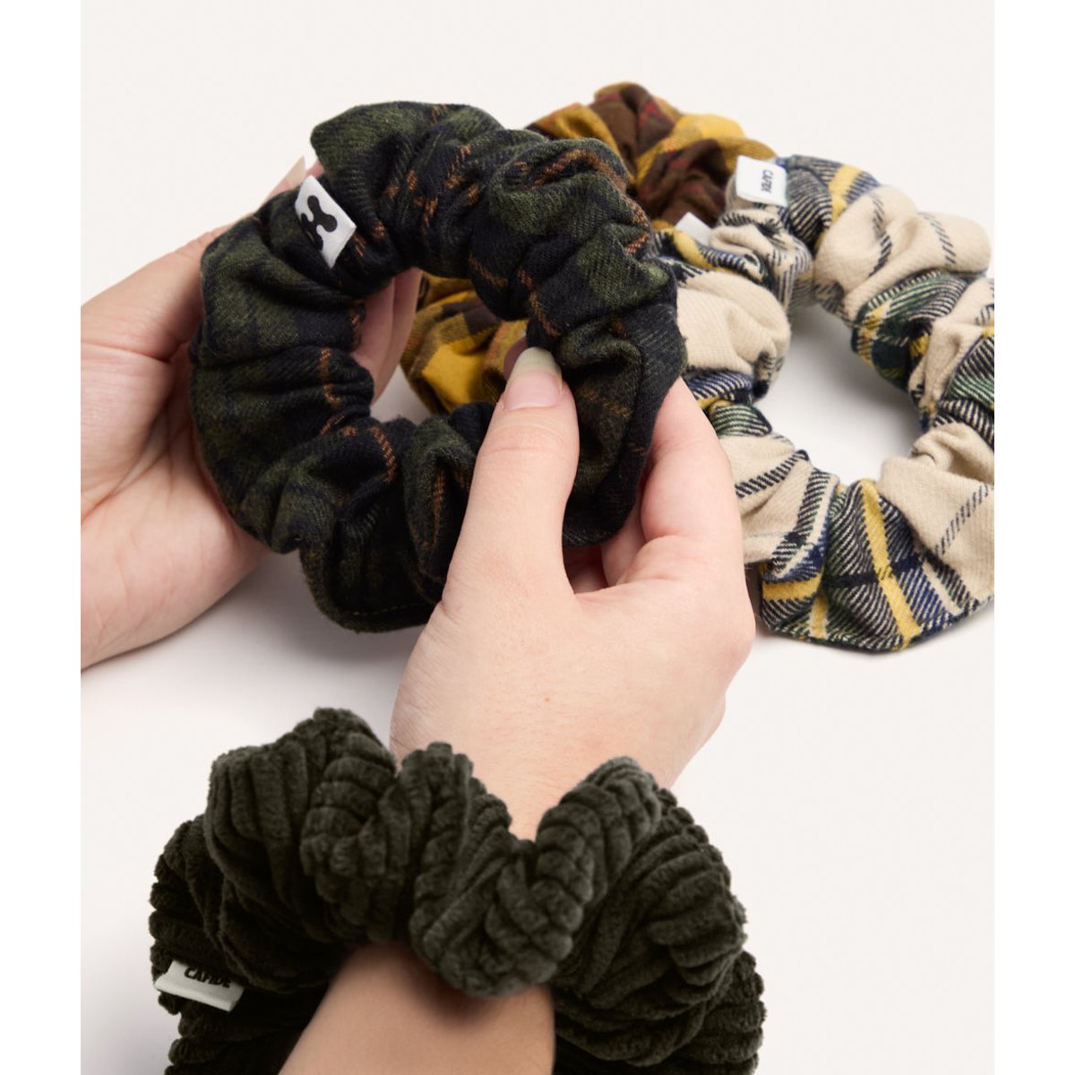 Chouchou tartan moutarde, NOA jaune, CAFIDE