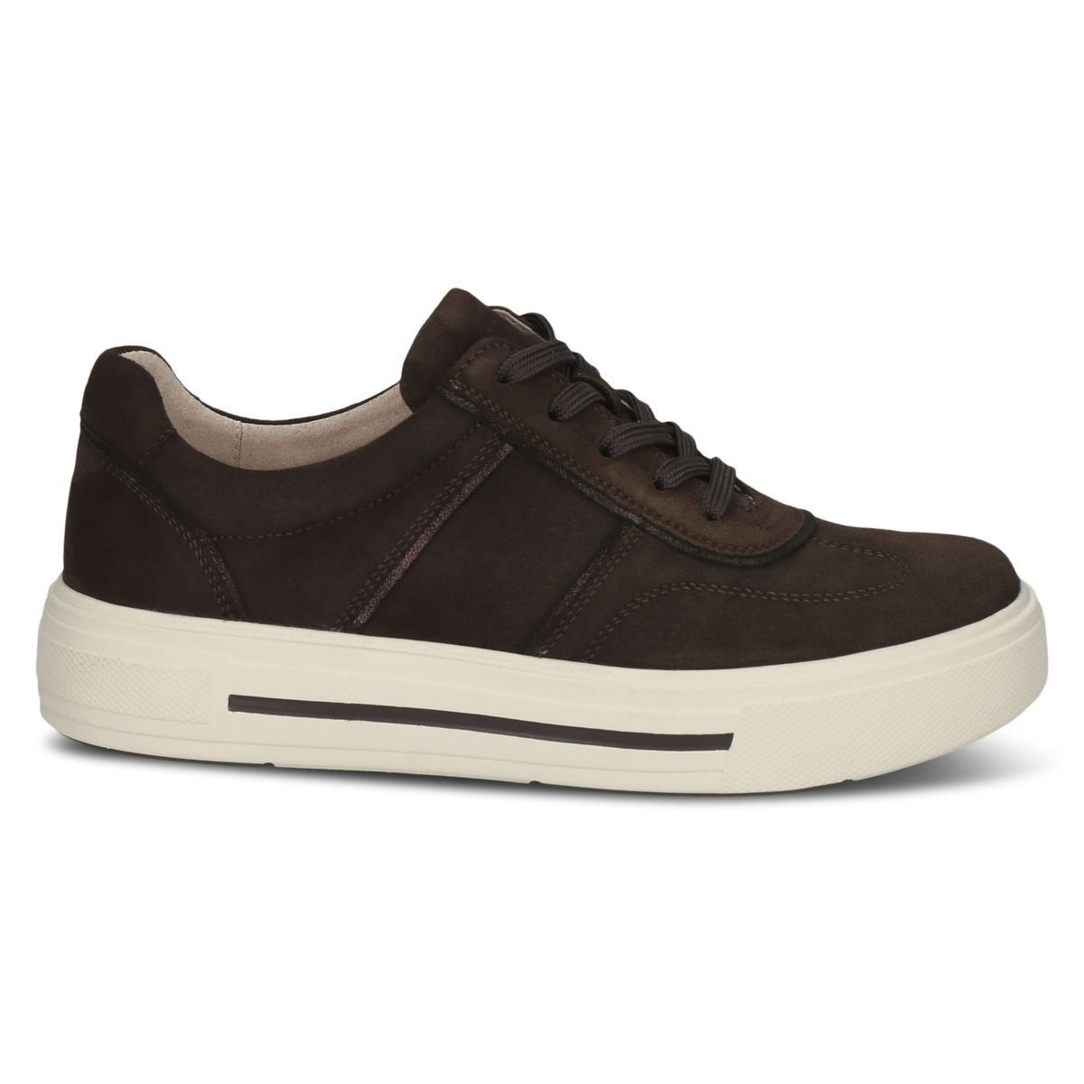 Basket en cuir marron foncé combiné, CAPRICE