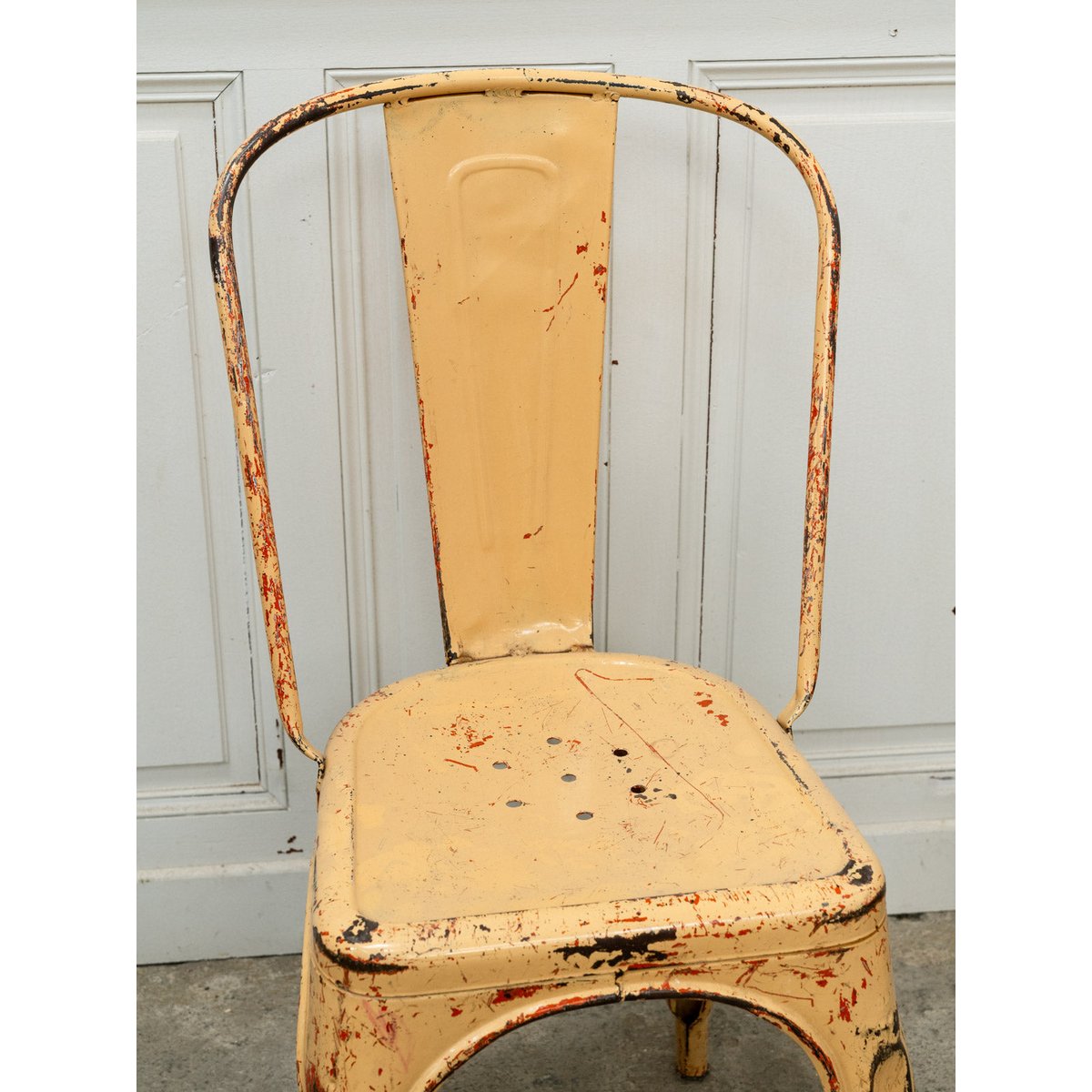 Lot de 3 chaises Tolix orange pastel Alma N°1698 - Bon état orange, DEBONGOUT