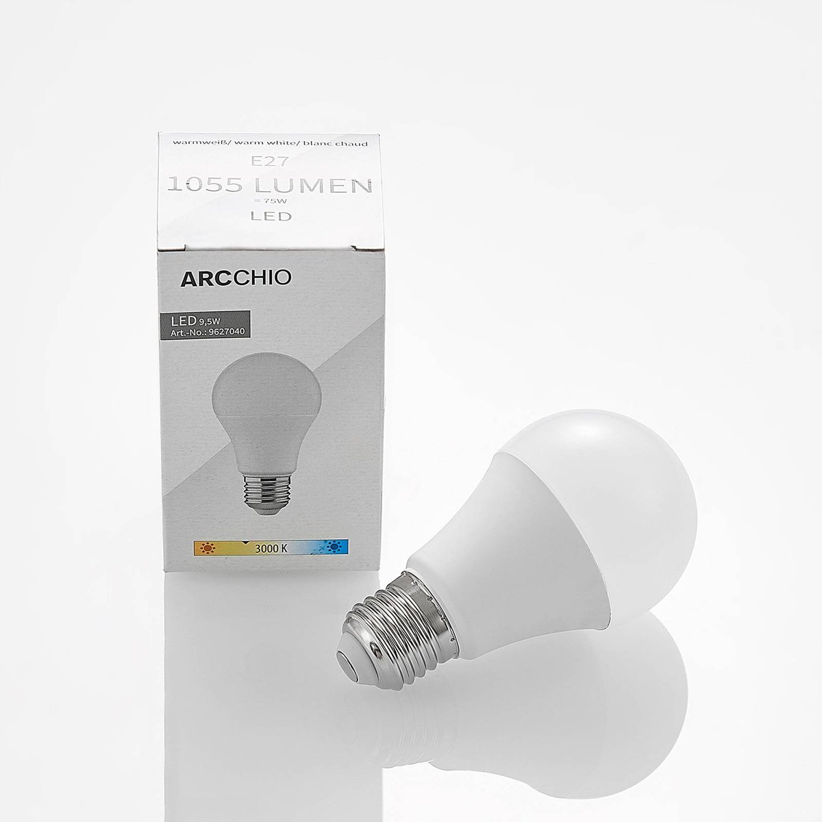 Ampoule E27 LED, E27 9,5W LED-Lampe couleur unique, ARCCHIO