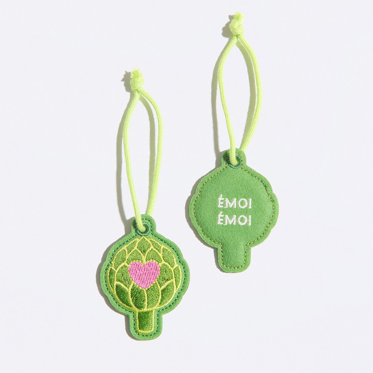 Porte-clés Coeur d'artichaut vert, EMOI EMOI
