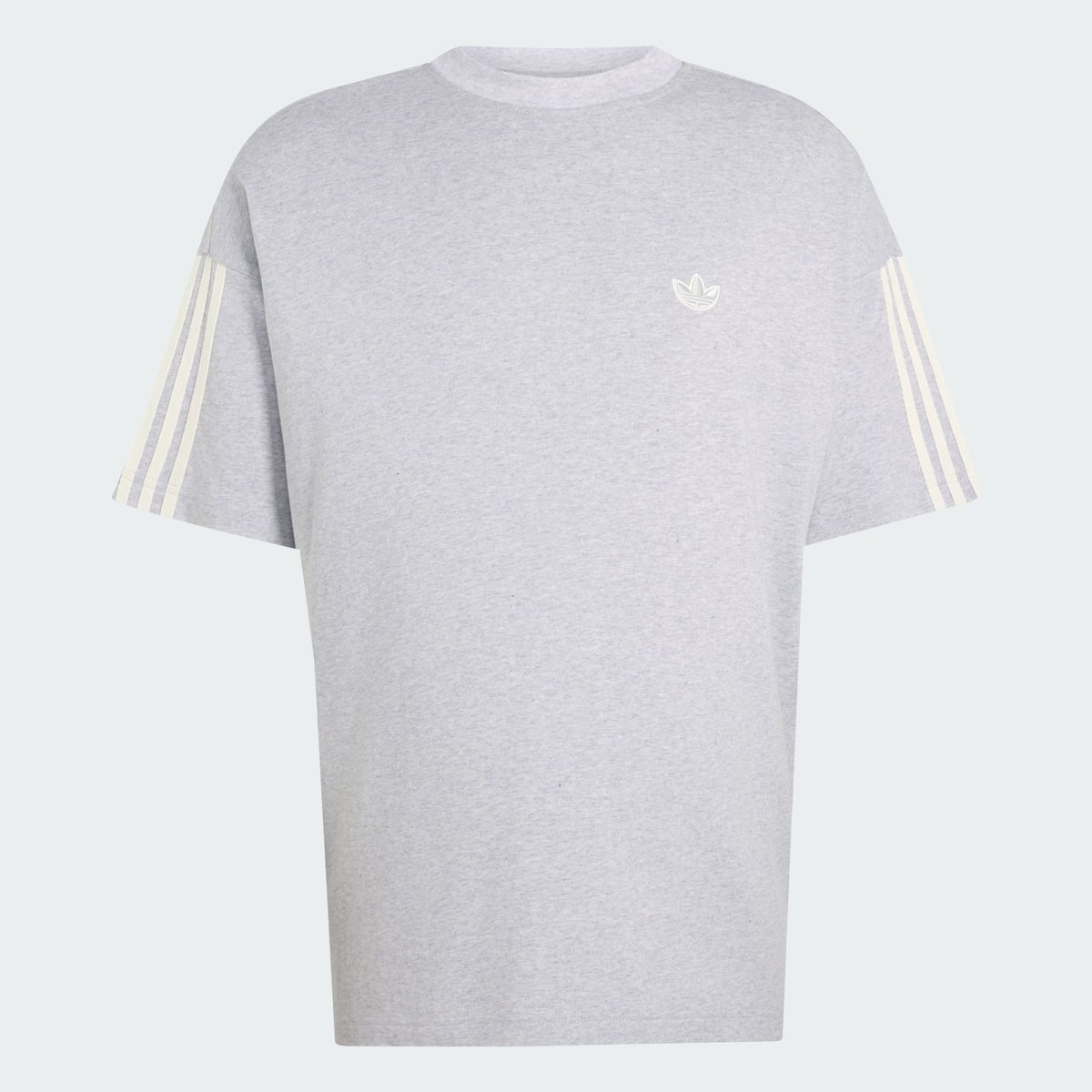 T-Shirt 3 Bandes Adisignature light grey heather / off white, adidas Originals