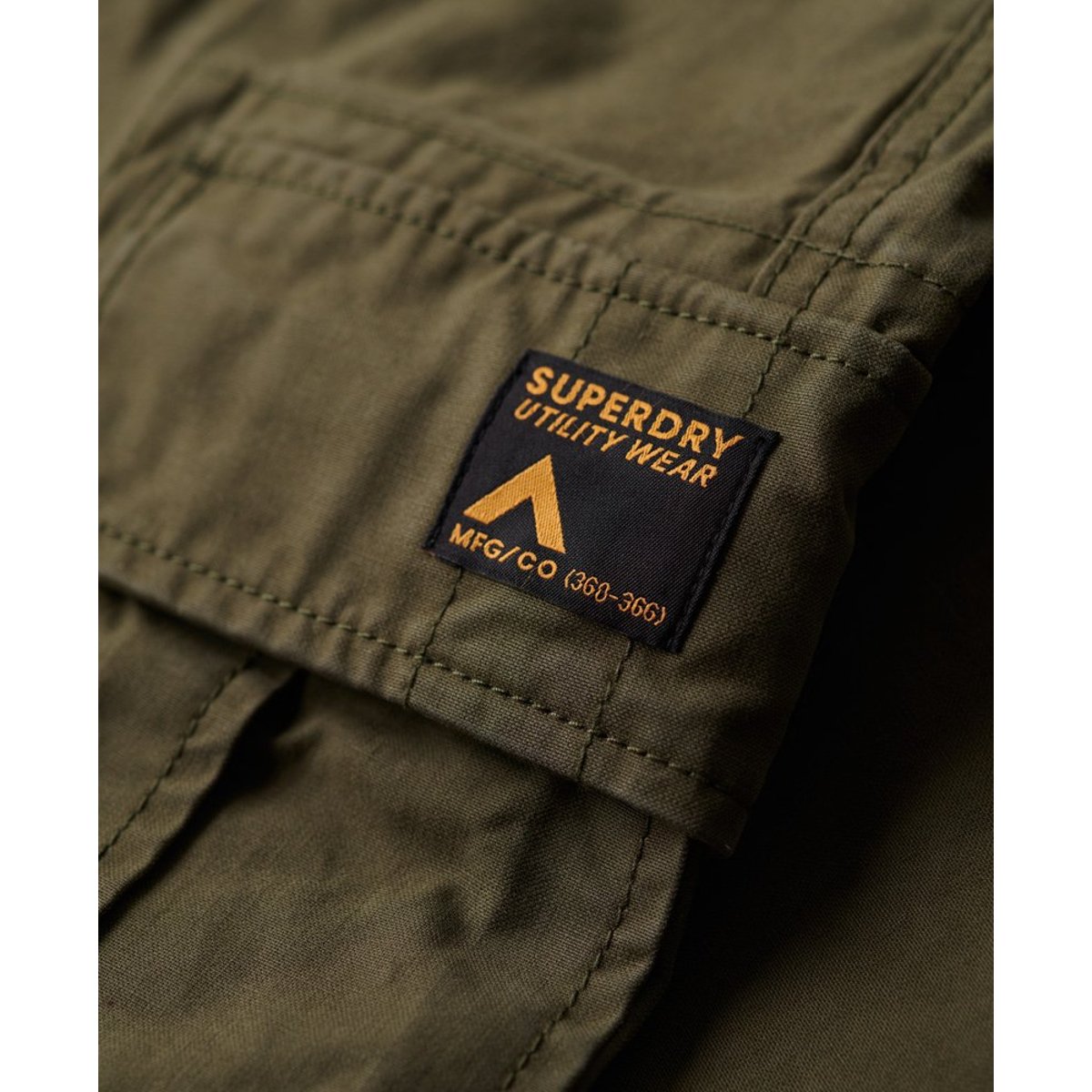 Pantalon cargo baggy en coton biologique vert olive drab, SUPERDRY