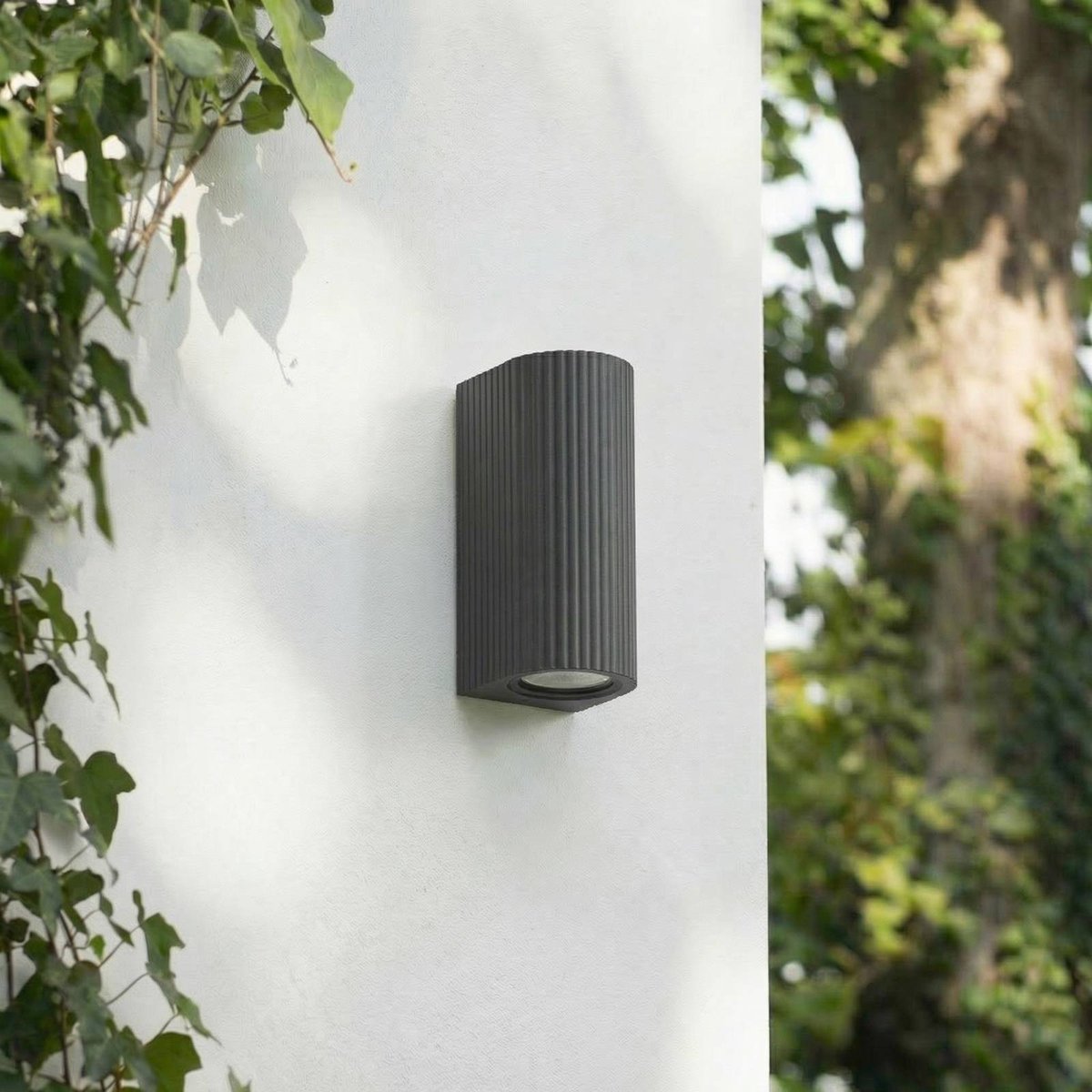 Applique extérieure en aluminium moderne anthracite, LINDBY