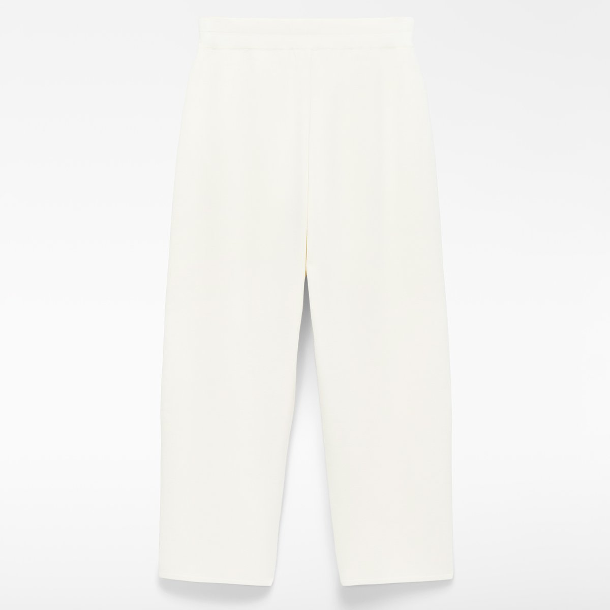 Pantalon coupe barrel en maille crème, ADOLFO DOMINGUEZ