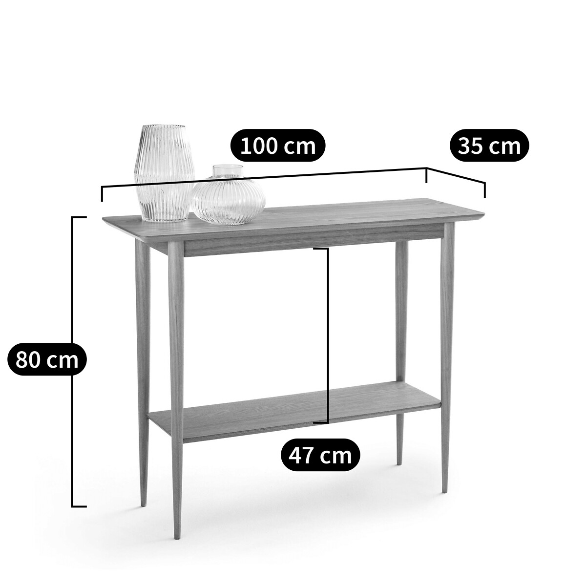 Console double plateau en frêne, Lussan naturel, LA REDOUTE INTERIEURS