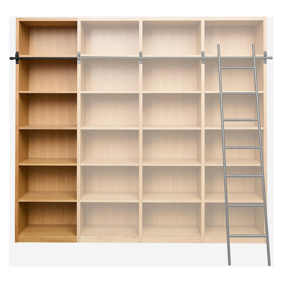 Bibliothèque bois, panneau CAMUS naturel clair, HABITAT