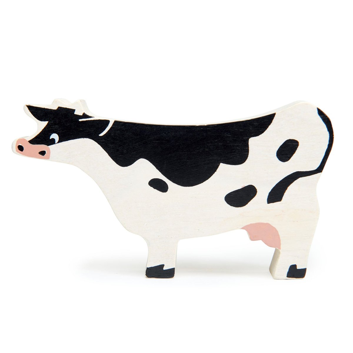 Figurine Vache en bois blanc, TENDER LEAF TOYS