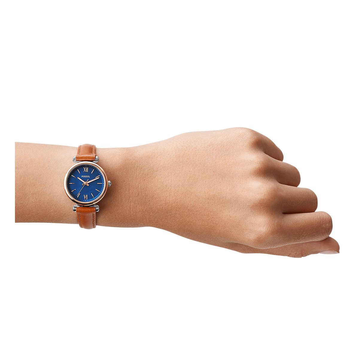 Montre Analogique  CARLIE MINI doré rose bleu marron, FOSSIL