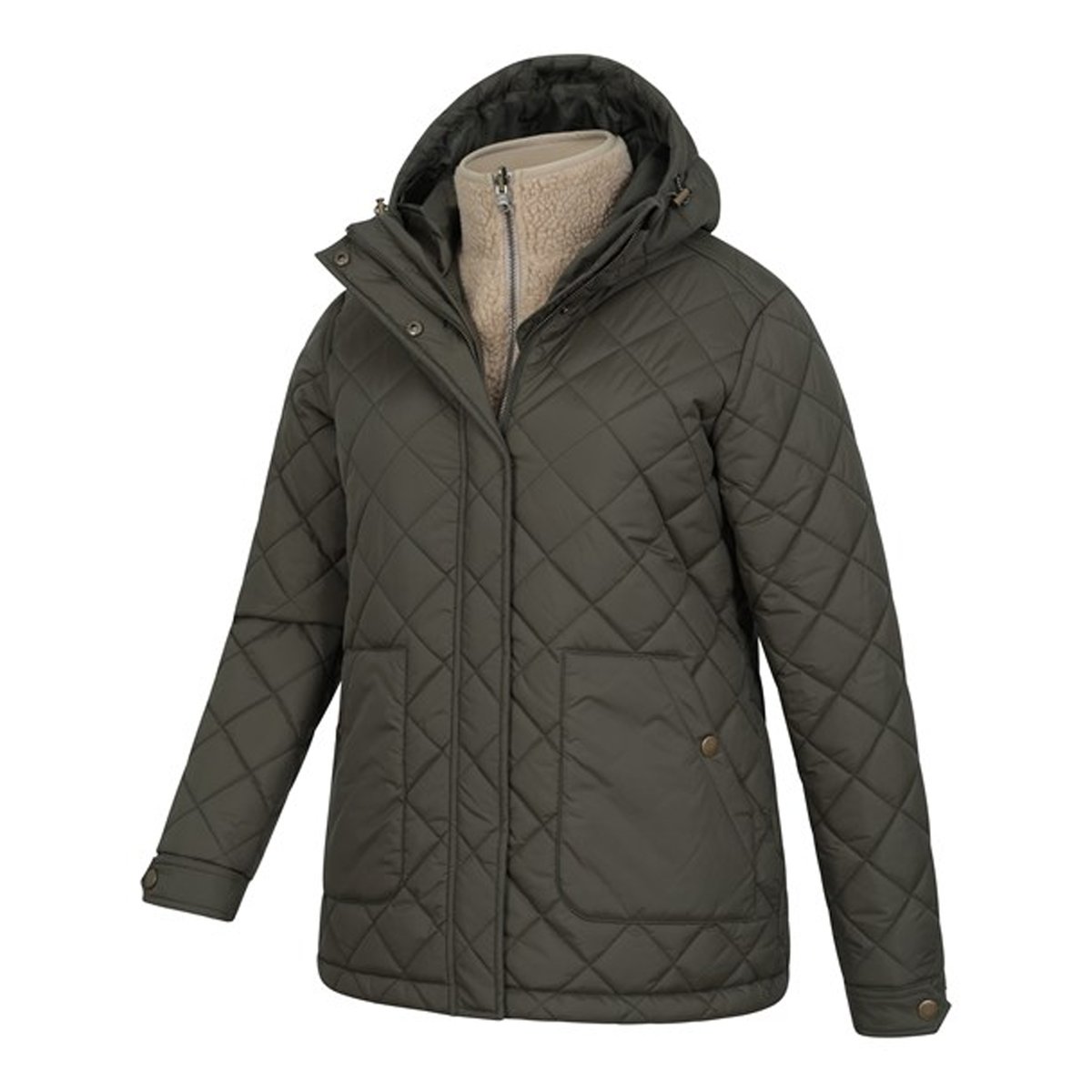 Veste matelassée NEBRASKAN vert kaki, MOUNTAIN WAREHOUSE